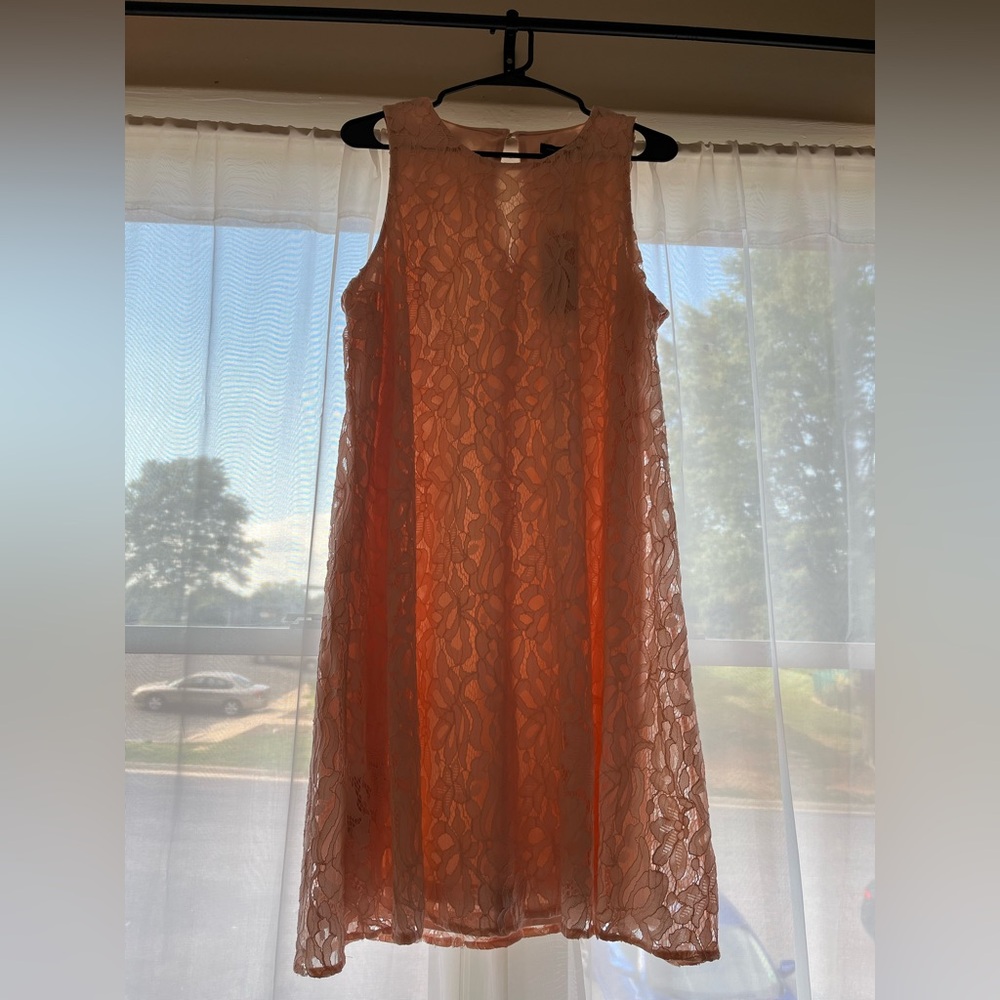 Tommy Hilfiger Sleeveless Lace Dress - light pink